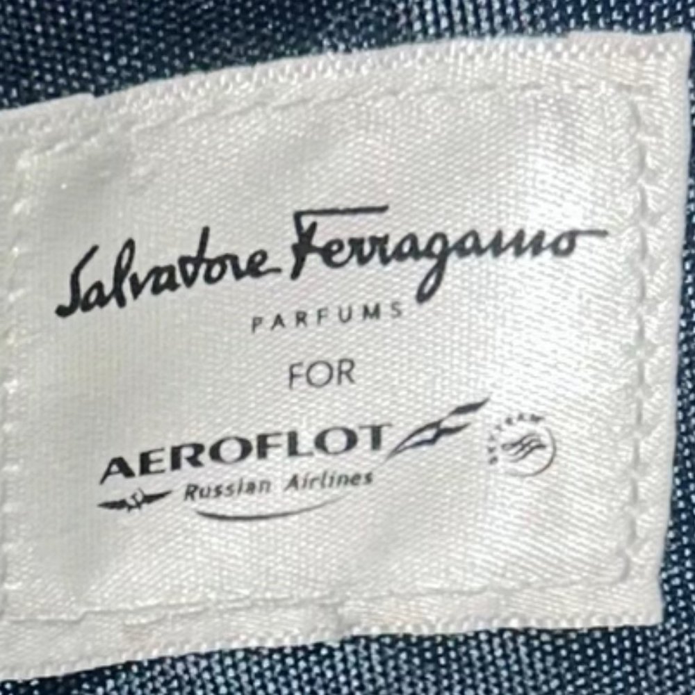 Salvatore Ferragamo AEROFLOT Airlines parfum zip pouch makeup bag NEW - Picture 3 of 4